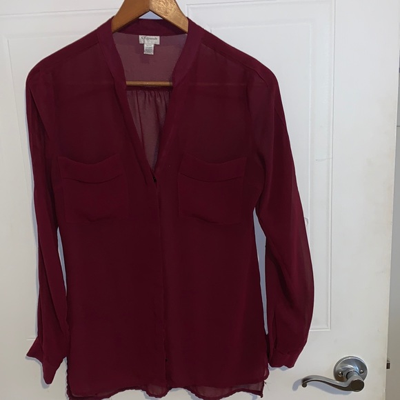 Dynamite sheer chiffon long sleeves sexy blouse - Picture 1 of 4